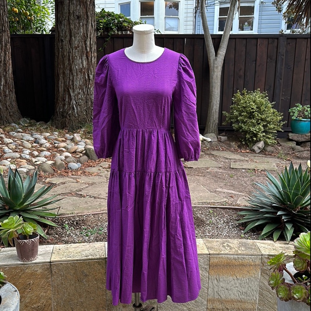 Beatrice .b Open Back Cotton Dress - Violet